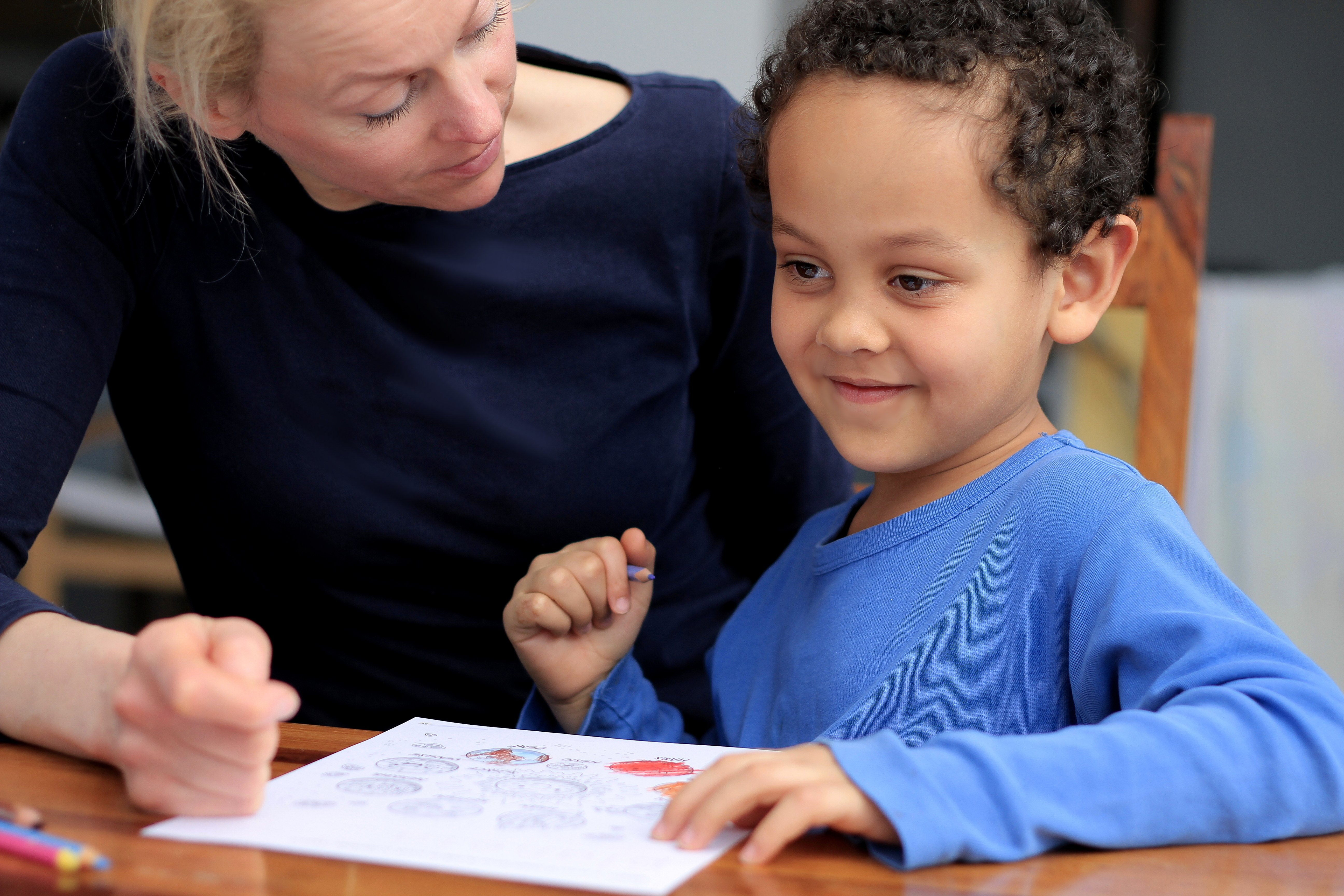 Boy and his teacher