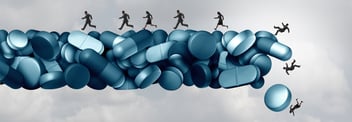 people running on pills