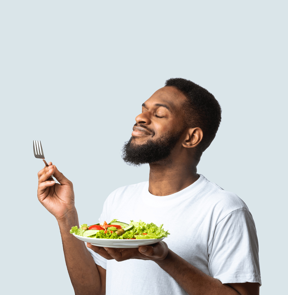 Man with salad