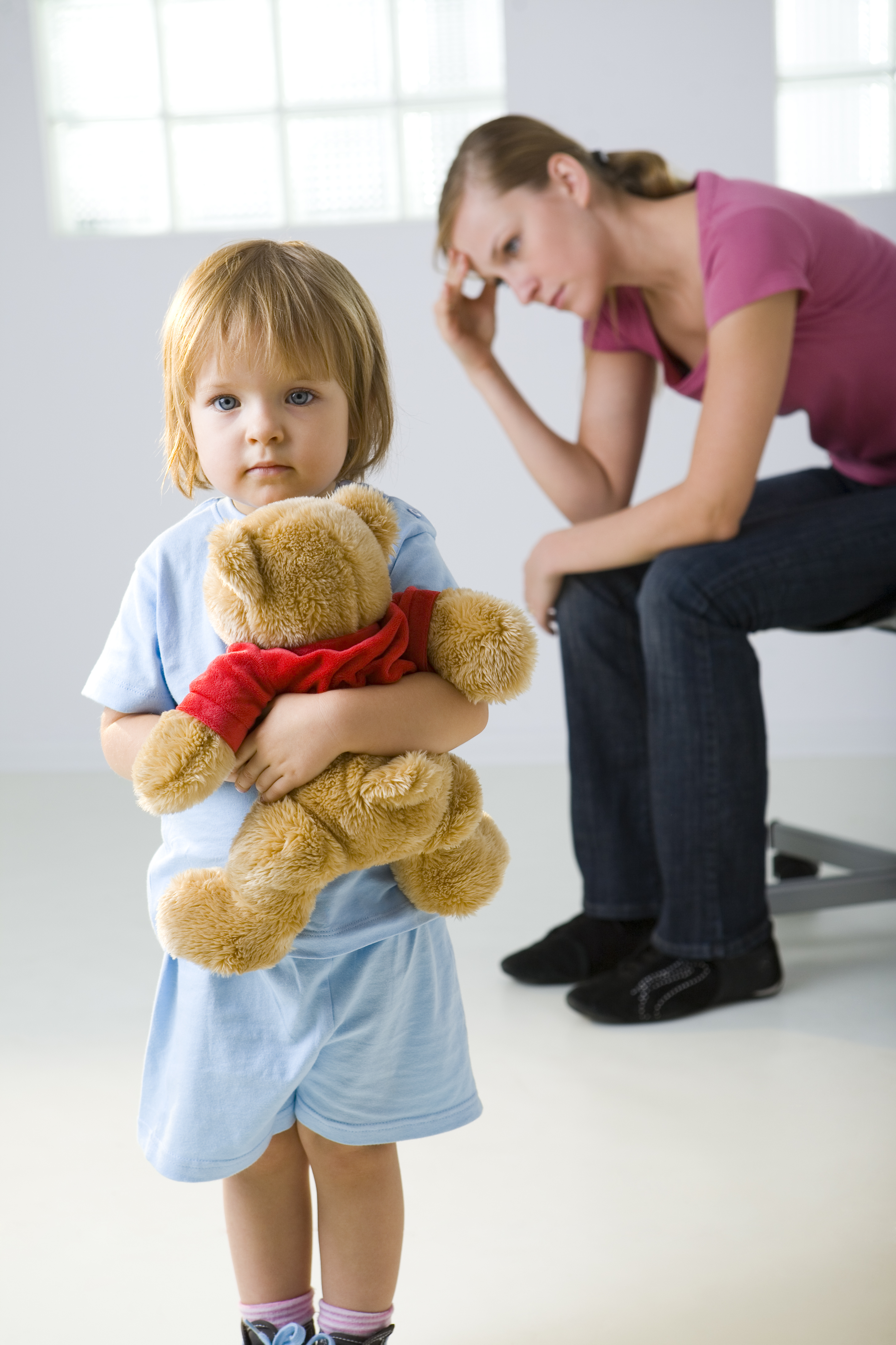 Young mom with toddler daughter